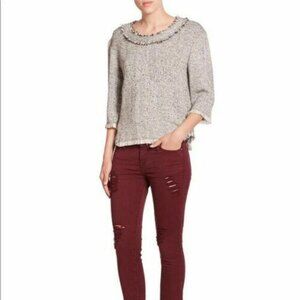 IRO Bardy Tweed Boucle Knited Pullover Sweatshirt Top Vintage XS-34 NWT 272719